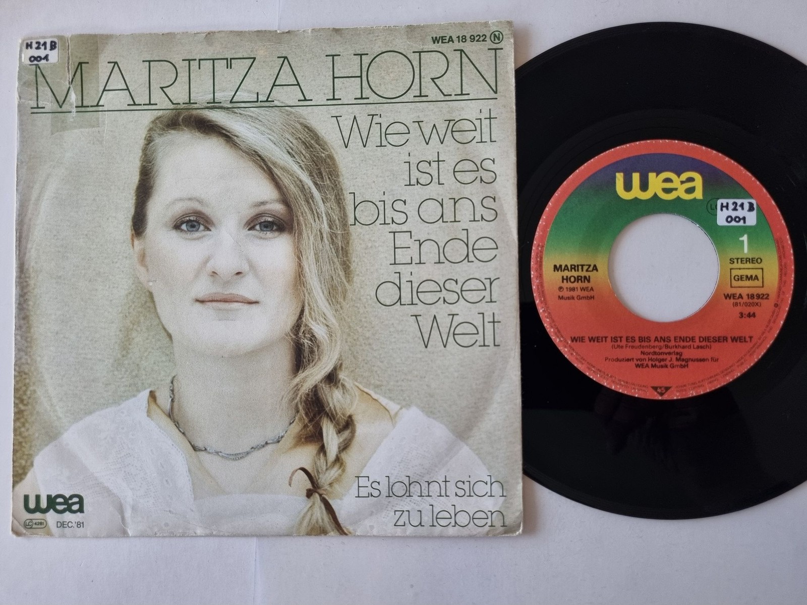 Maritza Horn - Wie weit ist es bis ans Ende dieser Welt 7'' Vinyl Germany