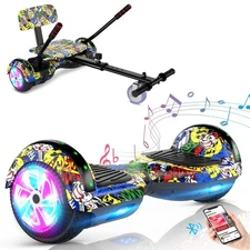 Hoverboard & Go Kart Electric Self-Balancing Bluetooth for Kids Gift Scooter LED