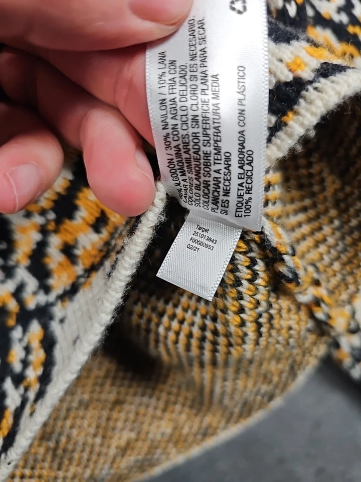 Rachel Comey Sweater Womens Large Black Yellow Beige Cotton Wool Blend - Image 4 of 4