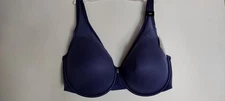 NWT- Curvy Couture 40G V.BLUE  1310 Sheer Mesh Plunge Push Up Underwire Bra 