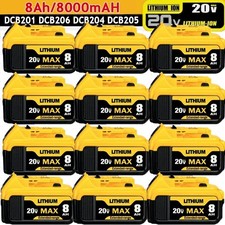 Pack For DeWalt 20V 20 Volt Max XR 8.0AH Lithium Ion Battery DCB206-2 DCB208