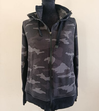 Athleta Womens Triumph Printed Hoodie Camo Size L Full Zip Gray