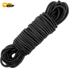 33Ft Long Kayak Bungee Cord 1/8 Inch Heavy-Duty Black Bungee Shock Cord Roll Ela