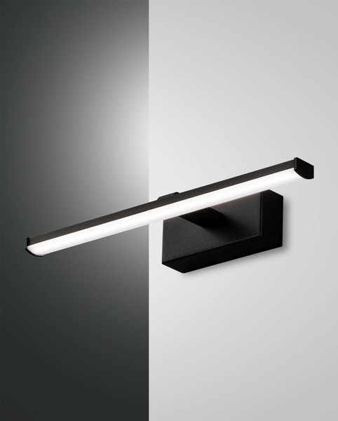 LED Wandleuchte Schwarz Metall B:30 Cm IP44 3000 K 700 Lm Bad Wandlampe KüChe-image