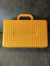 VTG 90s Spacemaker Pencil Box Orange / Clear With Handle Plastic Storage Case
