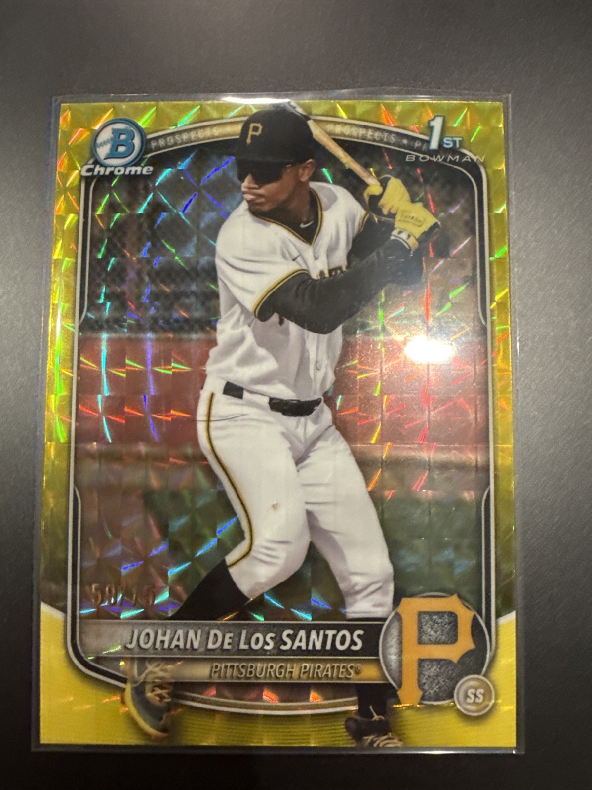 JOHAN DE LOS SANTOS 2025 BOWMAN CHROME 1ST SAPPHIRE YELLOW /75 Q4440