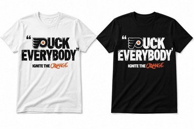 Philadelphia Hockey T shirt, Flyers ''Puck Everyone, ignite the orange'' shirt