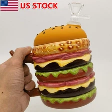 5'' Hamburg Bong Hookah Smoking Water Pipe Shisha Silicone pipe + Glass bowl