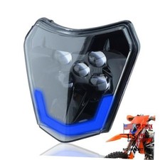 Motorcycle Dirt Bike Headlight LED Universal Enduro Motorcycle LED Blue DRL