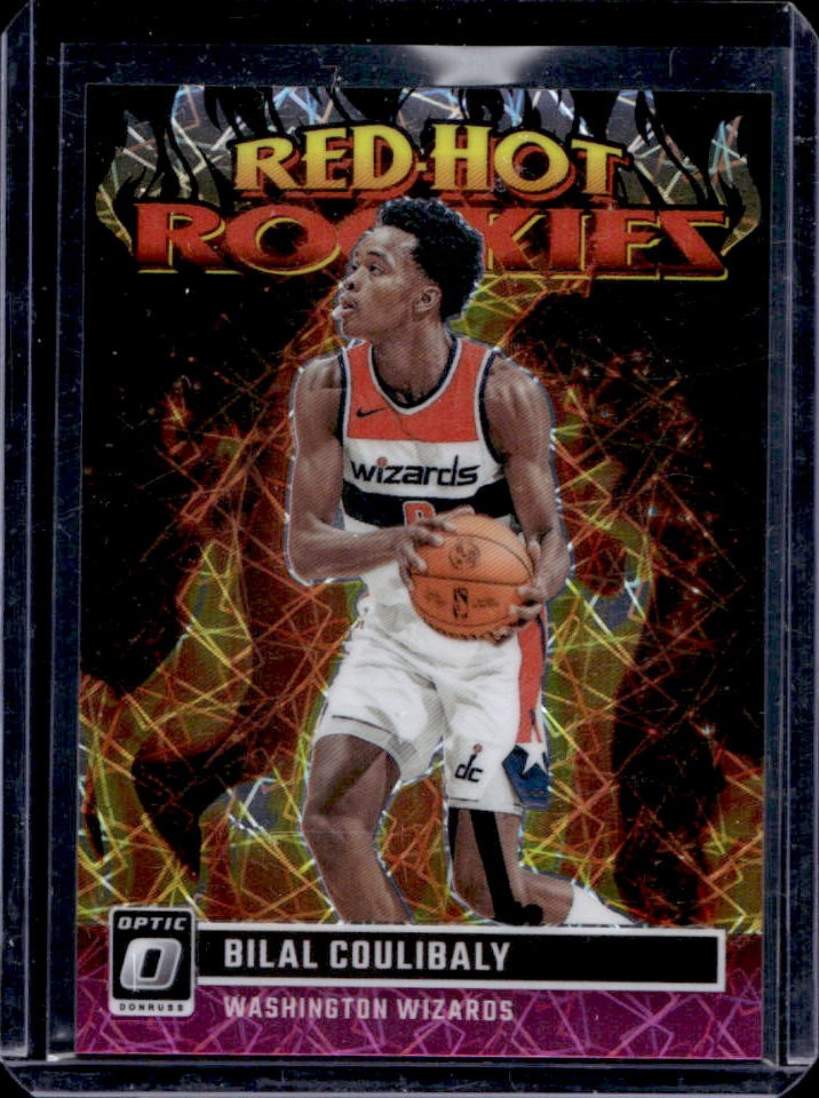 2023-24 Donruss Optic Bilal Coulibaly Red Hot Rookies Pink Velocity RC #38/79