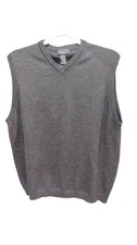 Valda by Toscano 100 Merino Wool V Neck Sweater Vest Gray Size M