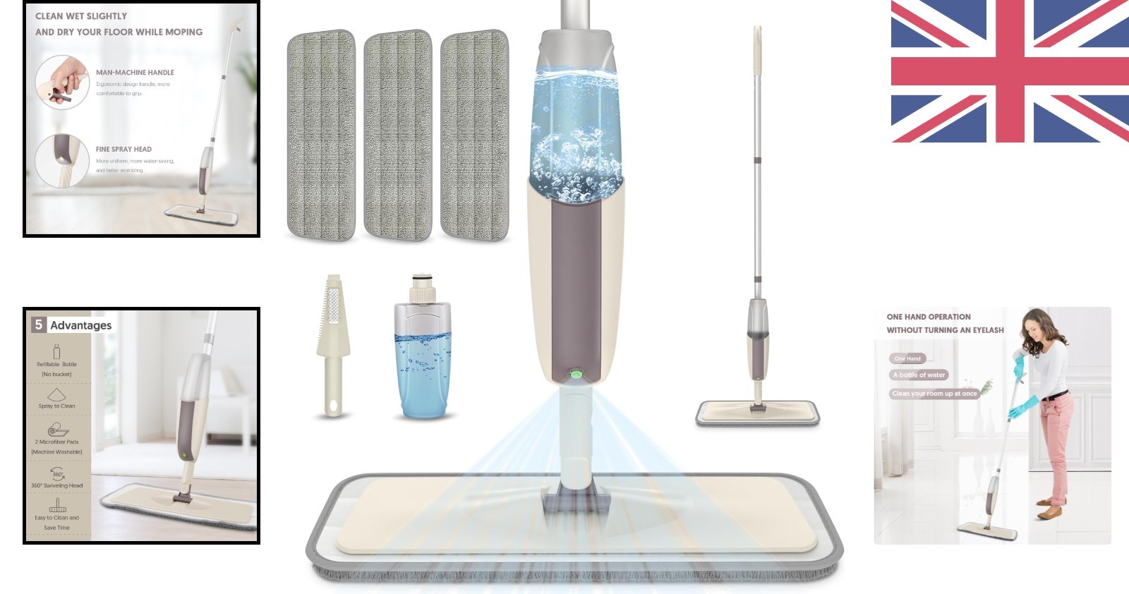 Innovative Spray Mop with Lightweight Design - Perfect for Home & Commercial Use