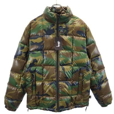 STUSSY camouflage Down jacket M Khaki Men's