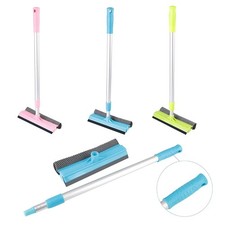 Floor Rubber Squeegee Tile Cleaning Wiper Blade Shower Wet Room with Long Handle
