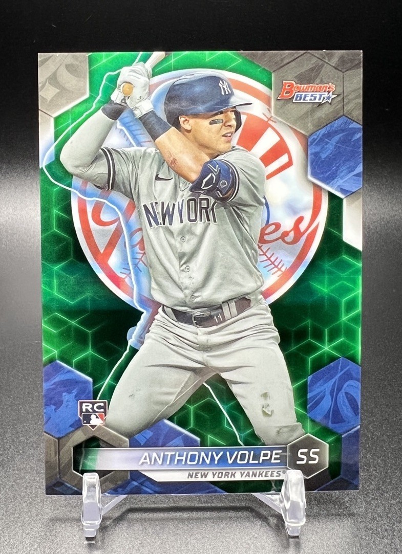 2023 Bowman's Best ANTHONY VOLPE RC ROOKIE 99/99 True Green Refractor 42 Bookend