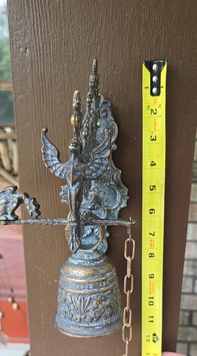 Vintage Gothic Drache Messing Tür/Wand Klosterglocke mit Kette & Ziehgriff - Bild 9 von 10