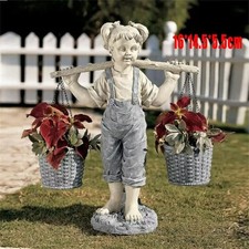 Decor Two Tone Stone Garden Statues Outdoor Statues Little Girl Garden Statue