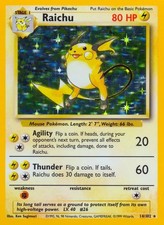 Raichu - 14/102 - Pokemon Base Set Unlimited Holo Rare Card WOTC HP on eBay