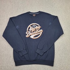 Harley Davidson Sweatshirt Mens M Blue Pullover Crew Neck 2021 Biker