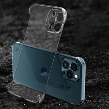 Luxury Frameless Clear Hard Case For iPhone 17 Air 16 15 14 13 12 11 Pro Max