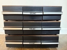 Vintage TEAC 3-Drawer Cassette Storage Cases Lot of 3 - Holds 108 Tapes - VG