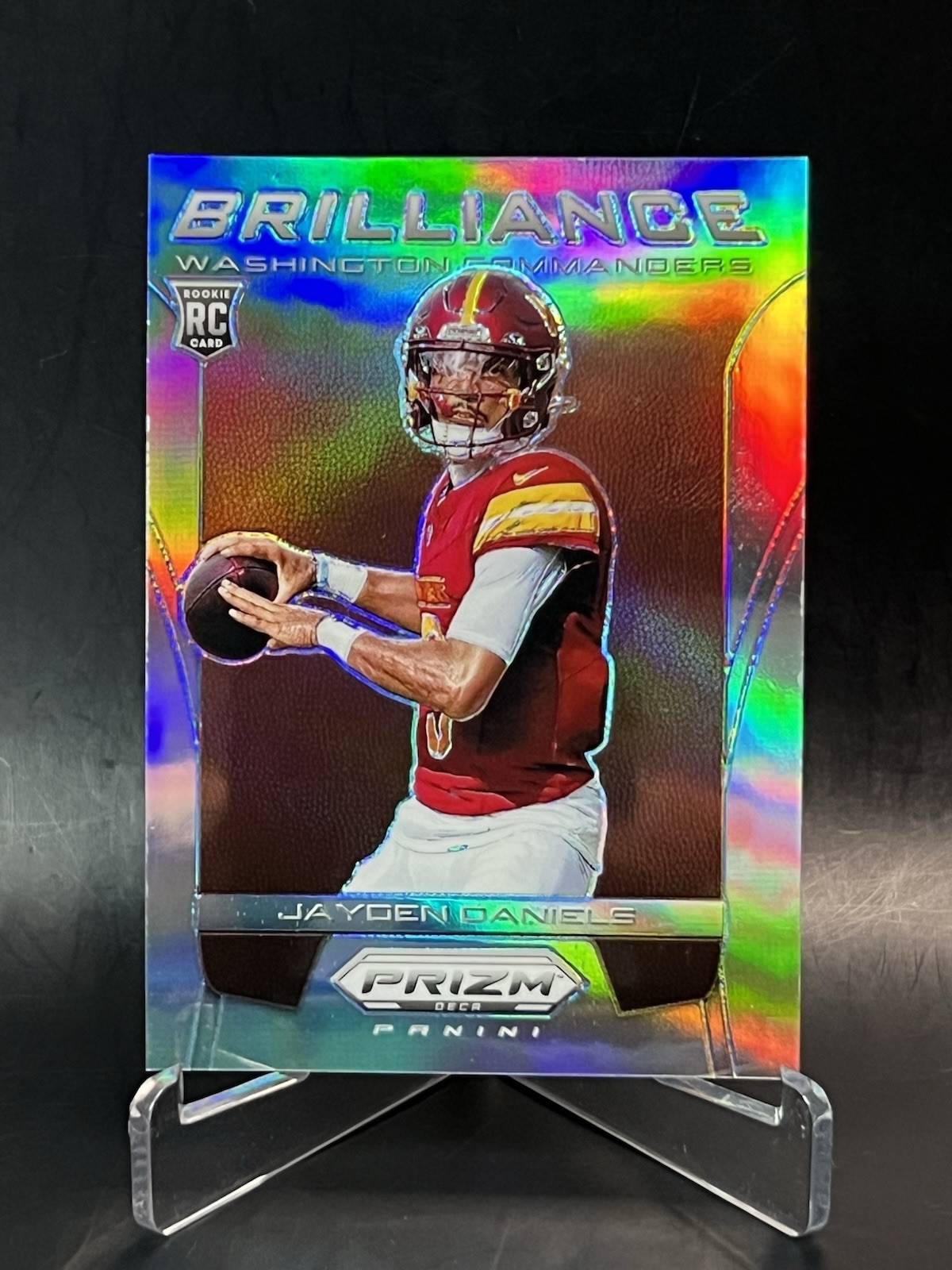 JAYDEN DANIELS 2024 PANINI PRIZM DECA BRILLIANCE ROOKIE SILVER RC