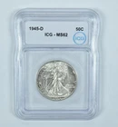 1945-D Walking Liberty Half Dollar MS62 ICG *3725