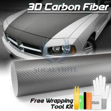 3D Carbon Fiber Gray Texture Matte Vinyl Car Wrap Sticker Decal Film Sheet DIY