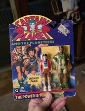Vintage Captain Planet Planeteers MoC TIGER Bonus Pack Kwame Ma-Ti Figures Rings