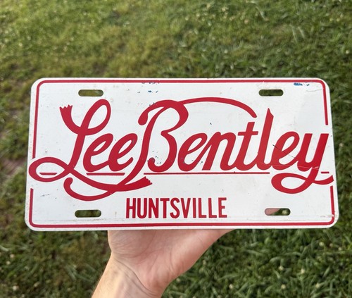 Vintage Metal Lee Bentley Huntsville Alabama Booster License Plate Tag AL