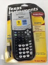Texas Instruments TI-84 Plus Graphing Calculator 3X the Memory With USB Cable