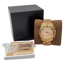 Michael Kors MK-5263 Rose Gold Crystal Chronograph Watch Box Links RM24Hr UK VGC