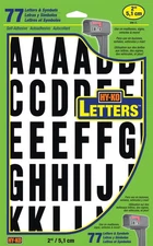 Hy Ko Products 2 Inch Self Adhesive Vinyl Letters Black White 77 Pieces