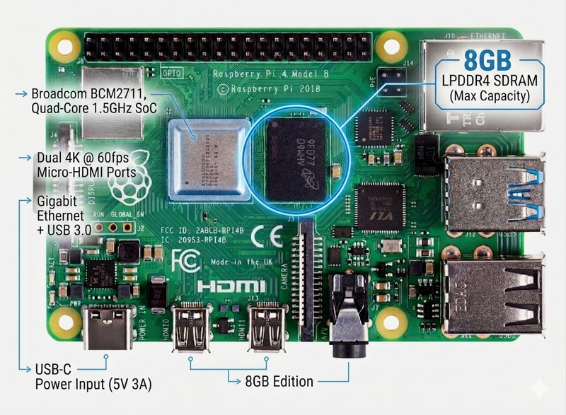 Raspberry Pi 4 Model B 8GB – Genuine with cooling case