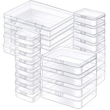 24 Pack Mixed Sizes Small Plastic Storage Containers Mini Rectangular Small