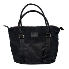 Borsa a tracolla Puma in velluto a coste nera fodera rosa FW18 OSFA utilità tempo libero