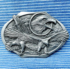 Eagle Head Eagles Belt Buckle Western Nature Cowboy Vtg 80s Sanchez Intl .CVB594