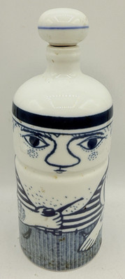 Vtg Altenkunstadt German Tattoo'd Sailor Porcelain Decanter w/ Stopper (NICE)