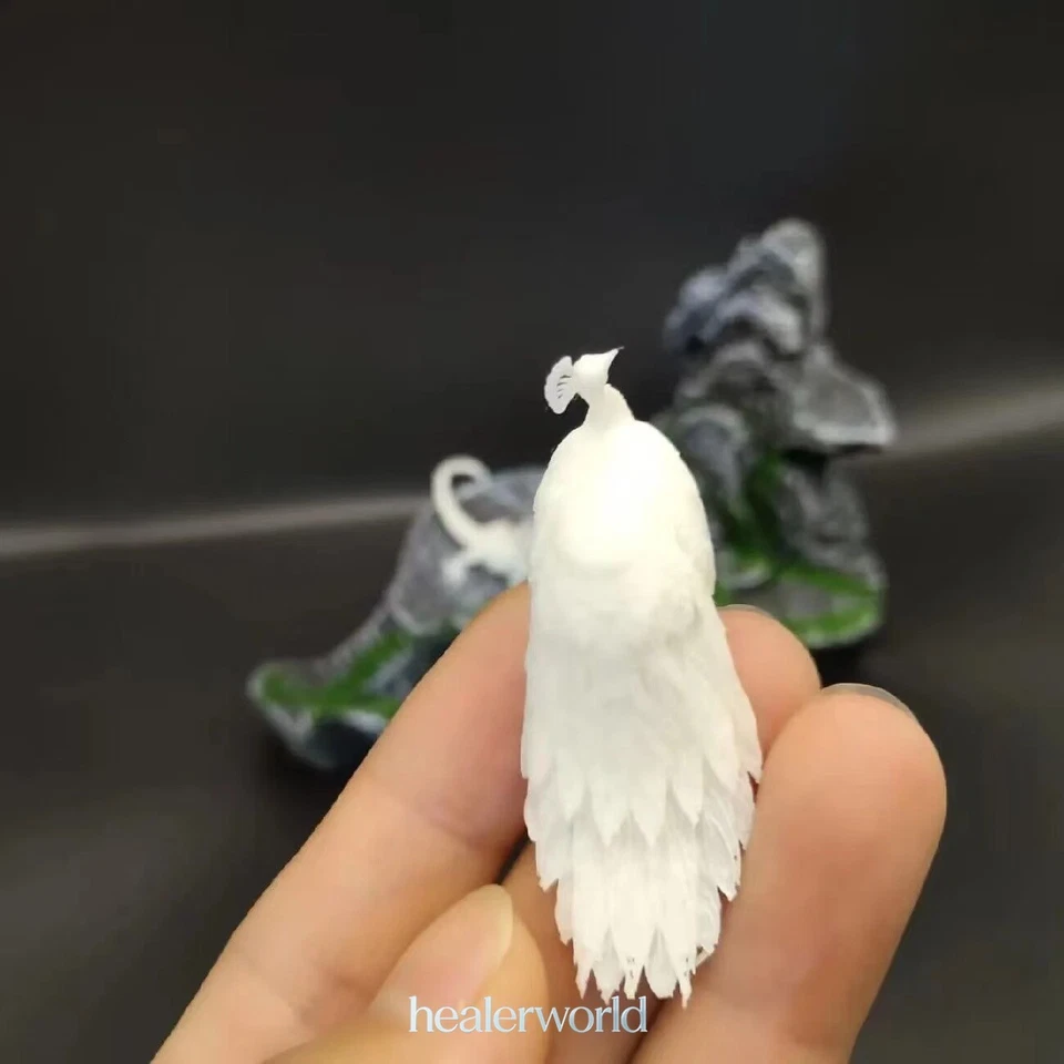 2 peças escala HO/OO miniatura sem cor pavão animais zoológico paisagem mesa de areia - Imagem 4 de 4