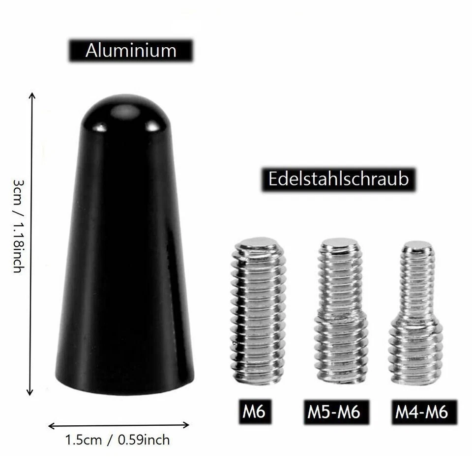 3cm/1.2in Car Roof Short Rod FM/AM Antenna Aerial GPS Adapter For Ford F150 F250 - Image 4 of 4