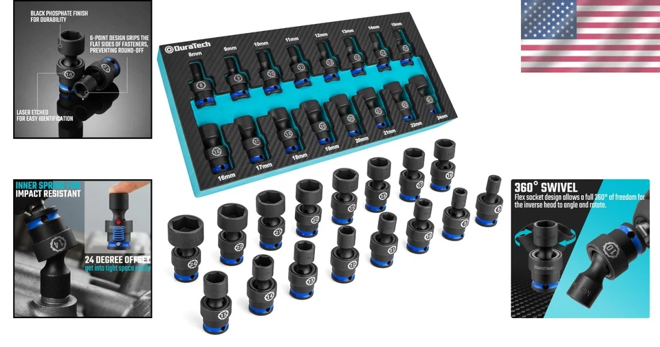 Impact Universal Joint Socket Set, 16-Pc Metric - Image 2 of 4