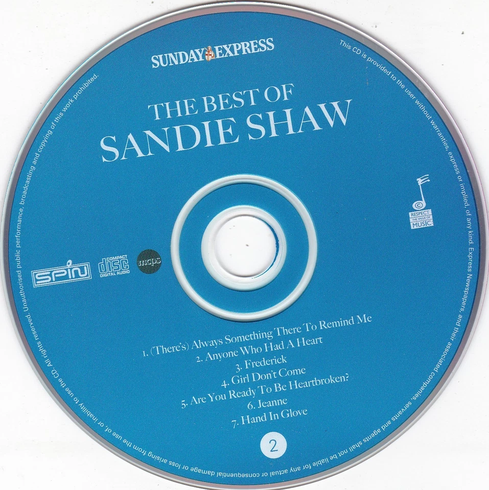 THE BEST OF SANDY SHAW Vol. 2 ( SUNDAY EXPRESS Newspaper CD ) LIVE - Bild 3 von 3
