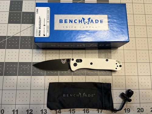 Benchmade Mini Bugout 533BK-1 2.82" CPM-S30V Blade White Grivory Handle W/ Clip 
