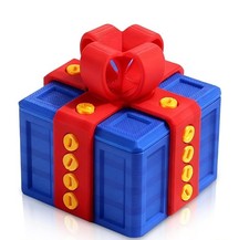 Prank Gift Box, 3D Printed Funny Gift Box with Screws- Blue