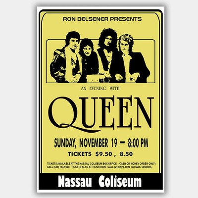 An Evening Queen with Yellow 1978- Concert Poster
