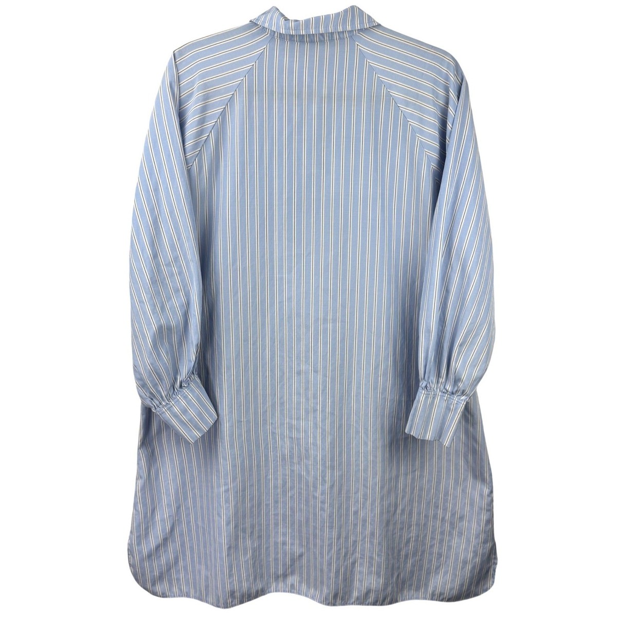 ASOS DESIGN Shirt Dress Womens 4 Blue Striped Raglan Balloon Sleeve Oversized View 3