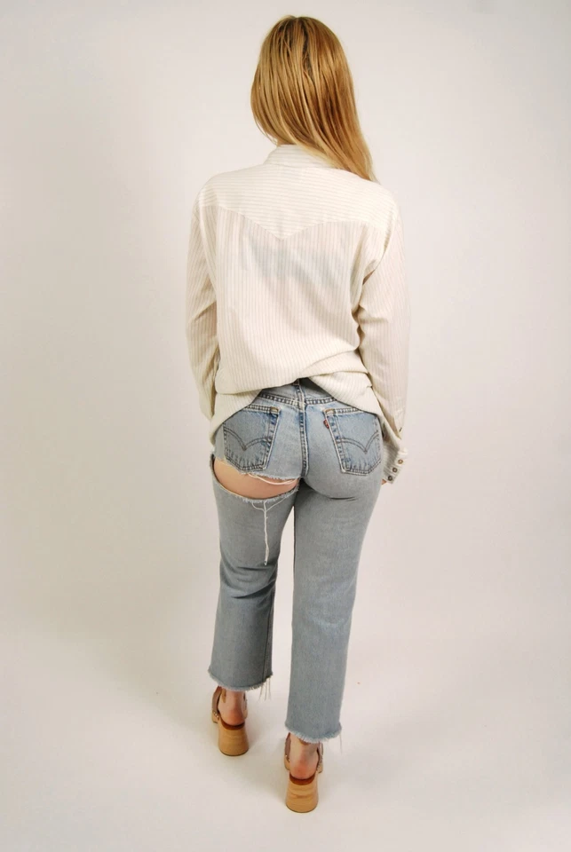 70s Western Button Down ( L) vintage striped ranchwear western rodeo dress shirt - Image 3 of 4