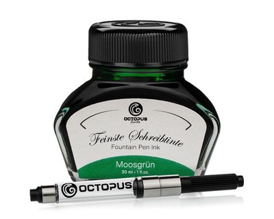 Füllhaltertinte Schreibtinte Füllertinte Moosgrün 30ml im Tintenfass m Konverter