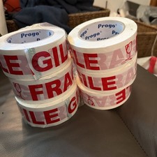 6 Rolls 2"x110 Yards Fragile Handle with Care Packing Shipping Box Sealing Tape
