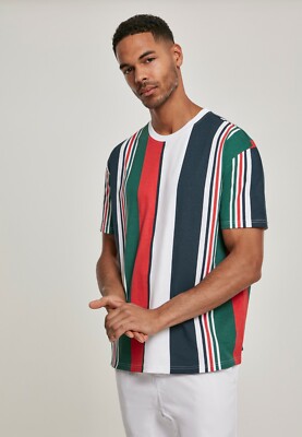 URBAN CLASSICS Maglia T-shirt uomo a righe Heavy Oversized Big AOP Stripe  Tee